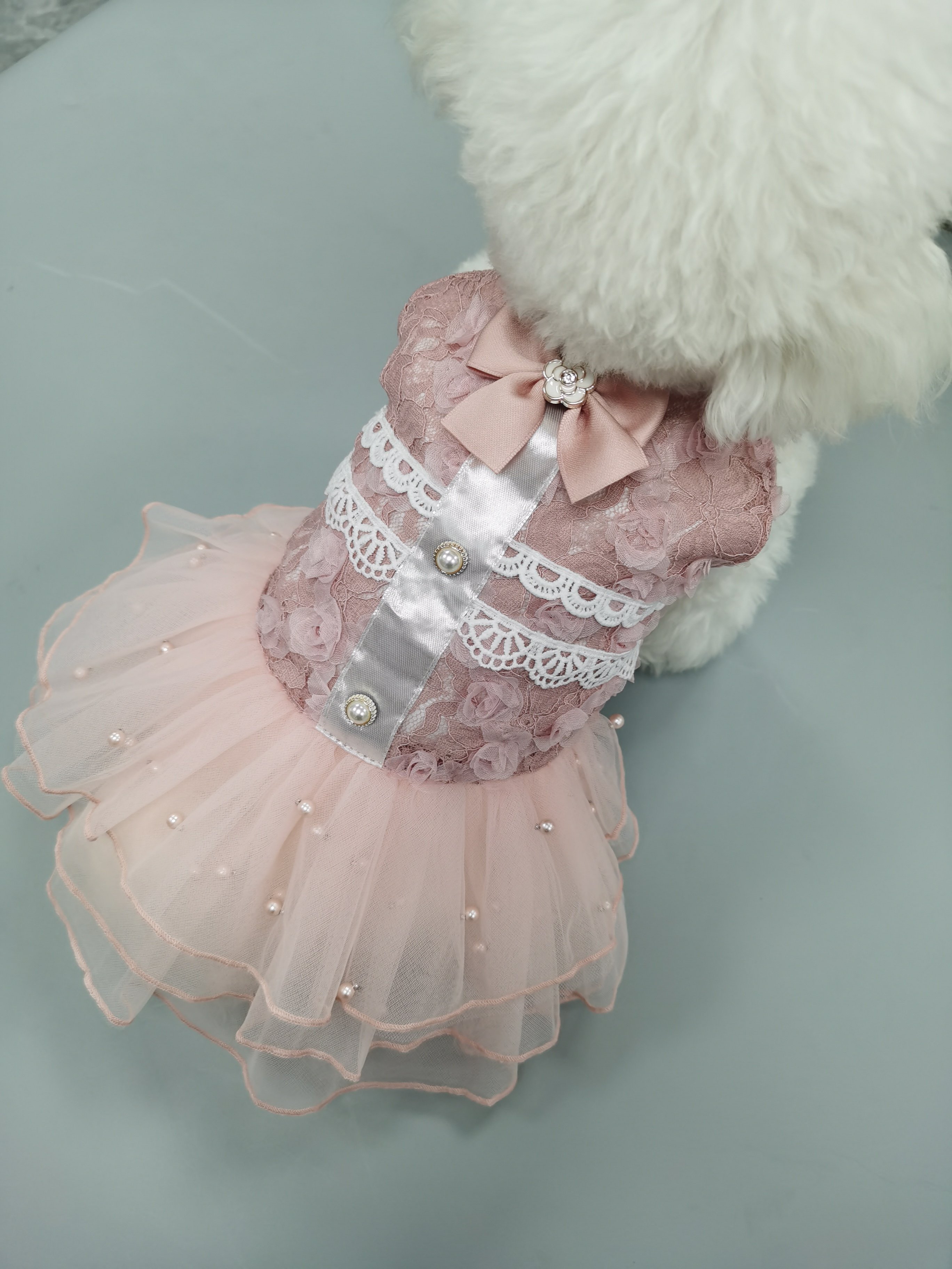 Pet Cute Servant Outfit Lace Dog Clothes Luxury Lolita Dress Pet Dog Cat Summer Costume Owner Puppy Pet clothes