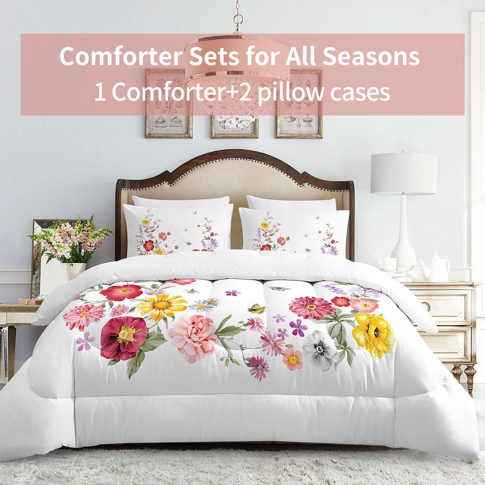 Tie-dyed Duvet Set Painting American Fat Comforter Flower Rabbit Easter Bed Linens Vacuum Packing Amazon FBA Wholesale Duvet Set