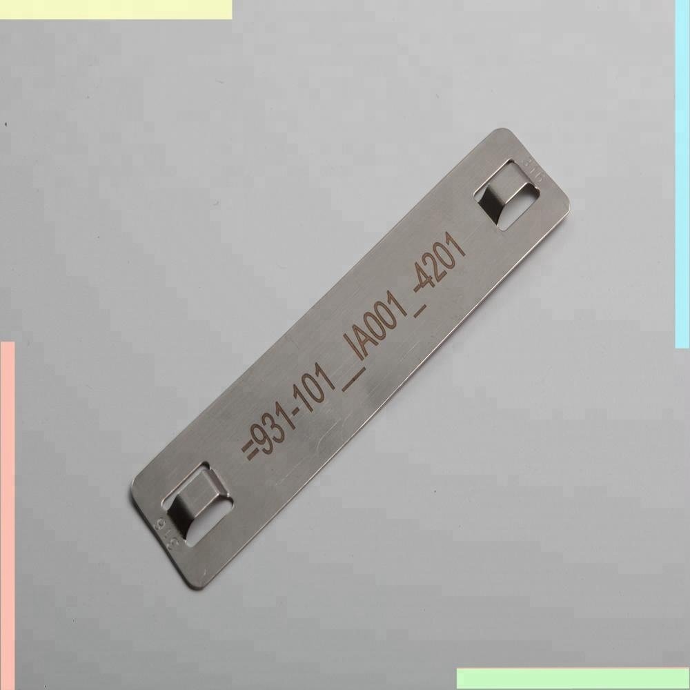 Engraved 316 Stainless Steel Cable 19x89mm Cable Tie Tag For Cable Ties