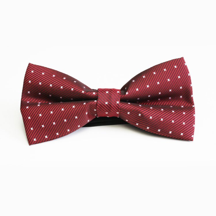 Custom polyester handmade wedding burgundy self tie bow tie for men
