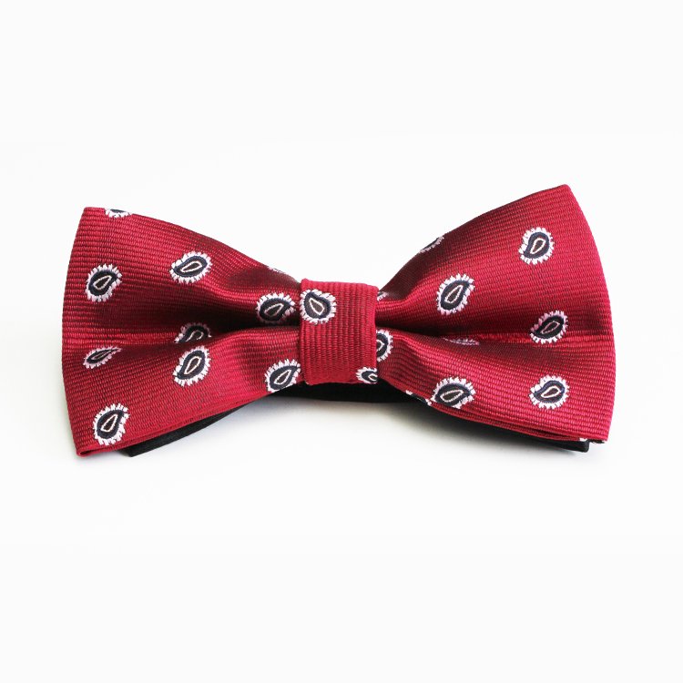 Custom polyester handmade wedding burgundy self tie bow tie for men