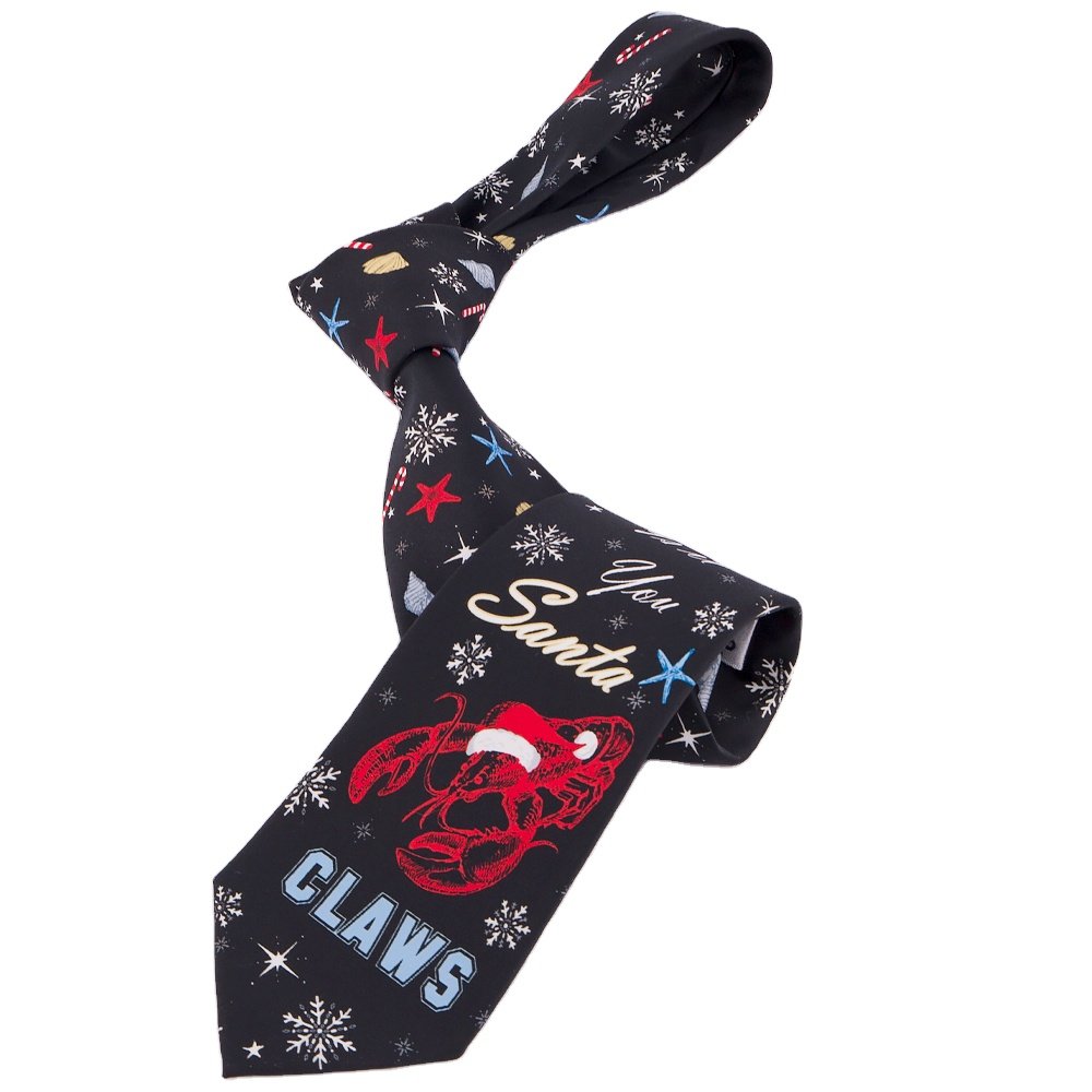 Manxiang Handmade New Year Christmas Animal Printing Polyester Neck Ties
