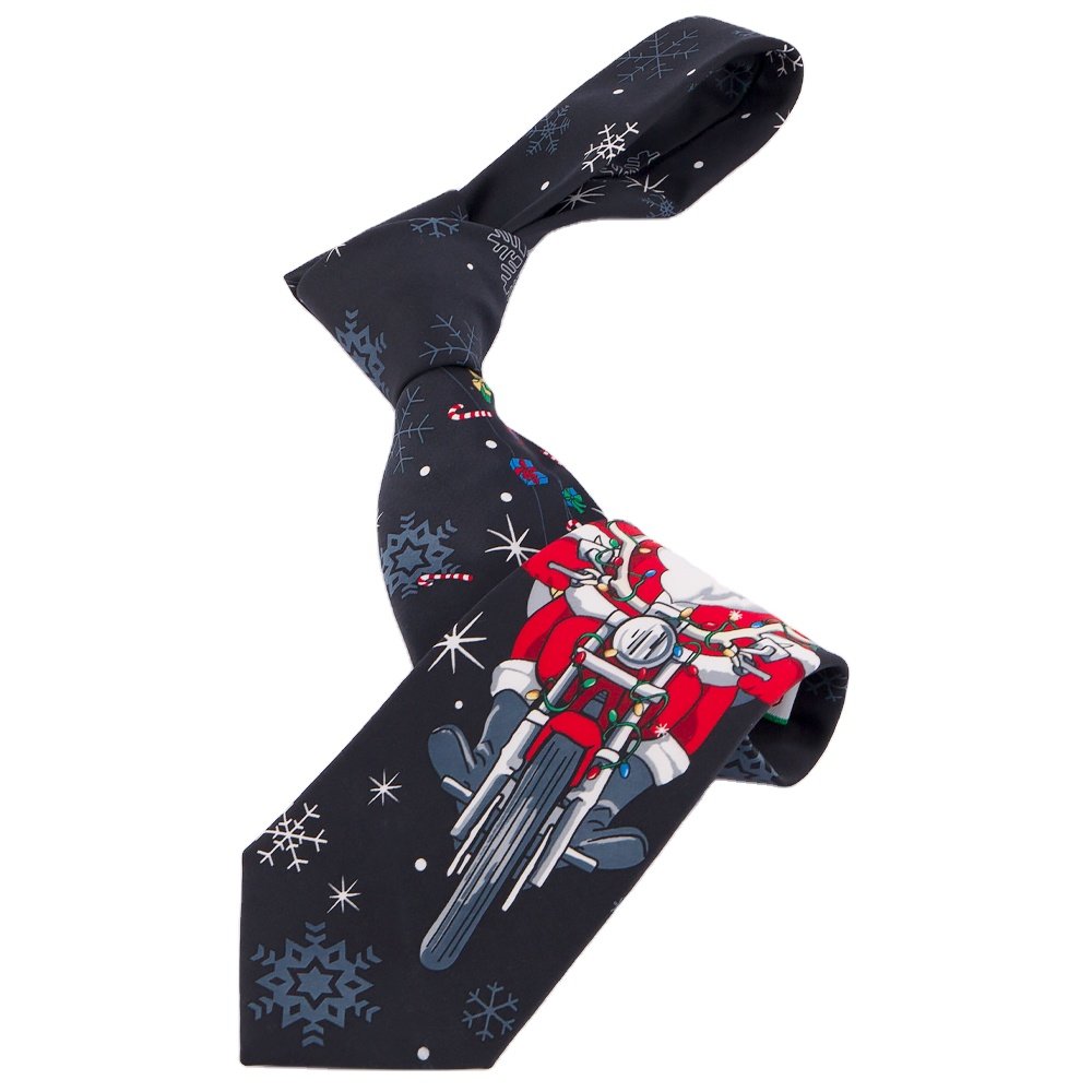 Manxiang Handmade New Year Christmas Animal Printing Polyester Neck Ties