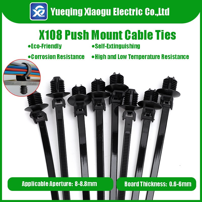 4.6*220mm Advanced Cable Security: Push Mount Style Fir Tree Head Nylon Cable Zip Tie with Disc Technology