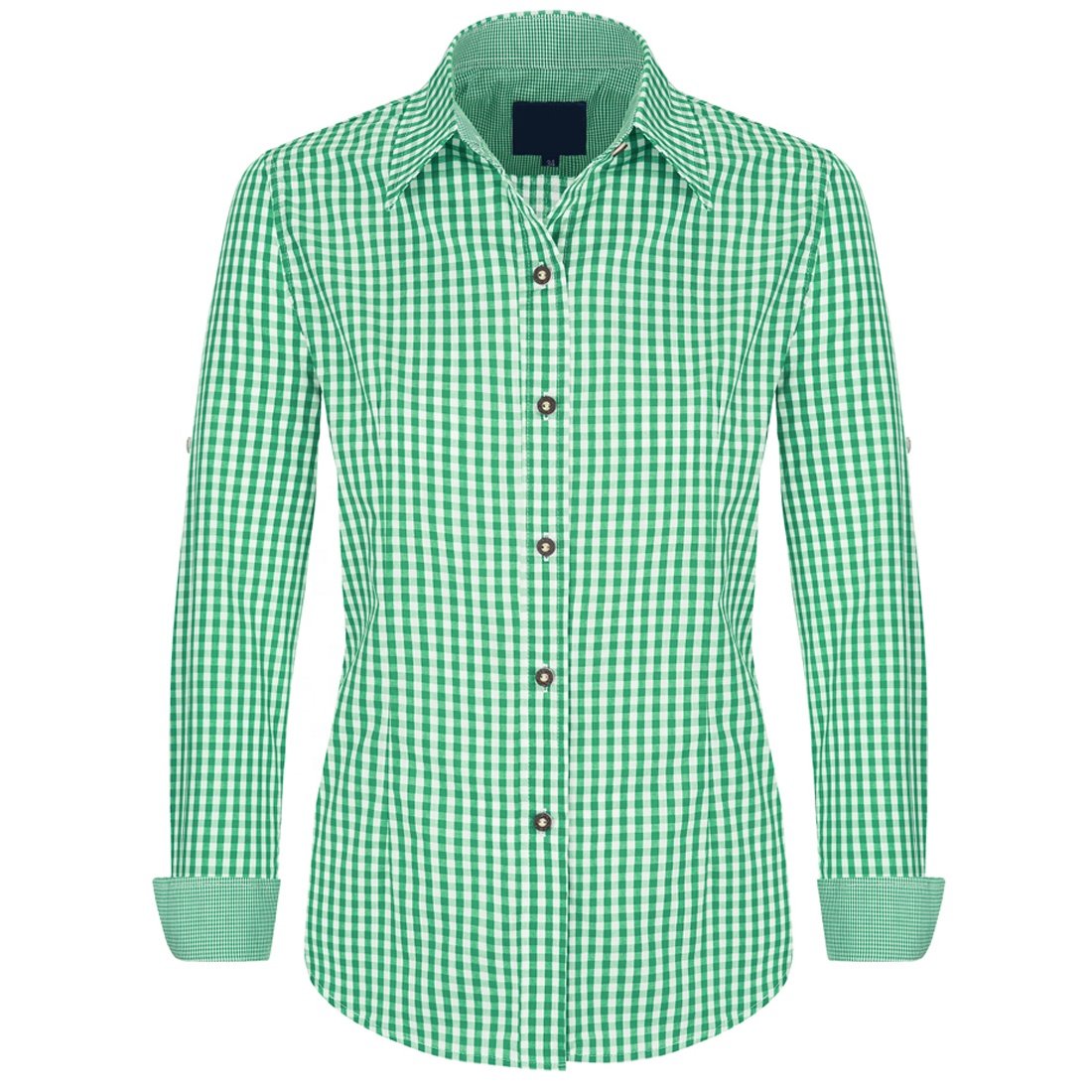 German Bavarian Plus Size Women's V Neck Loose Tops Blouse Ladies Plaid Check Summer T Shirts Oktoberfest Trachten Blouse