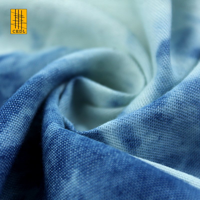 100 Cotton Twill blue Woven Denim Tie-dyed Fabric for shirt or dress