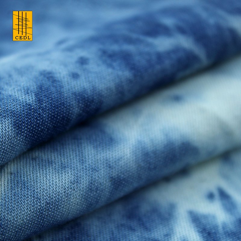100 Cotton Twill blue Woven Denim Tie-dyed Fabric for shirt or dress