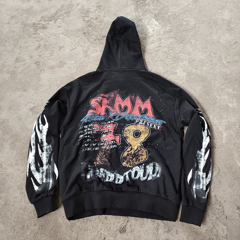 Drop Shipping custom no strings washed vintage cotton acid washed sun faded washed hoodie for men