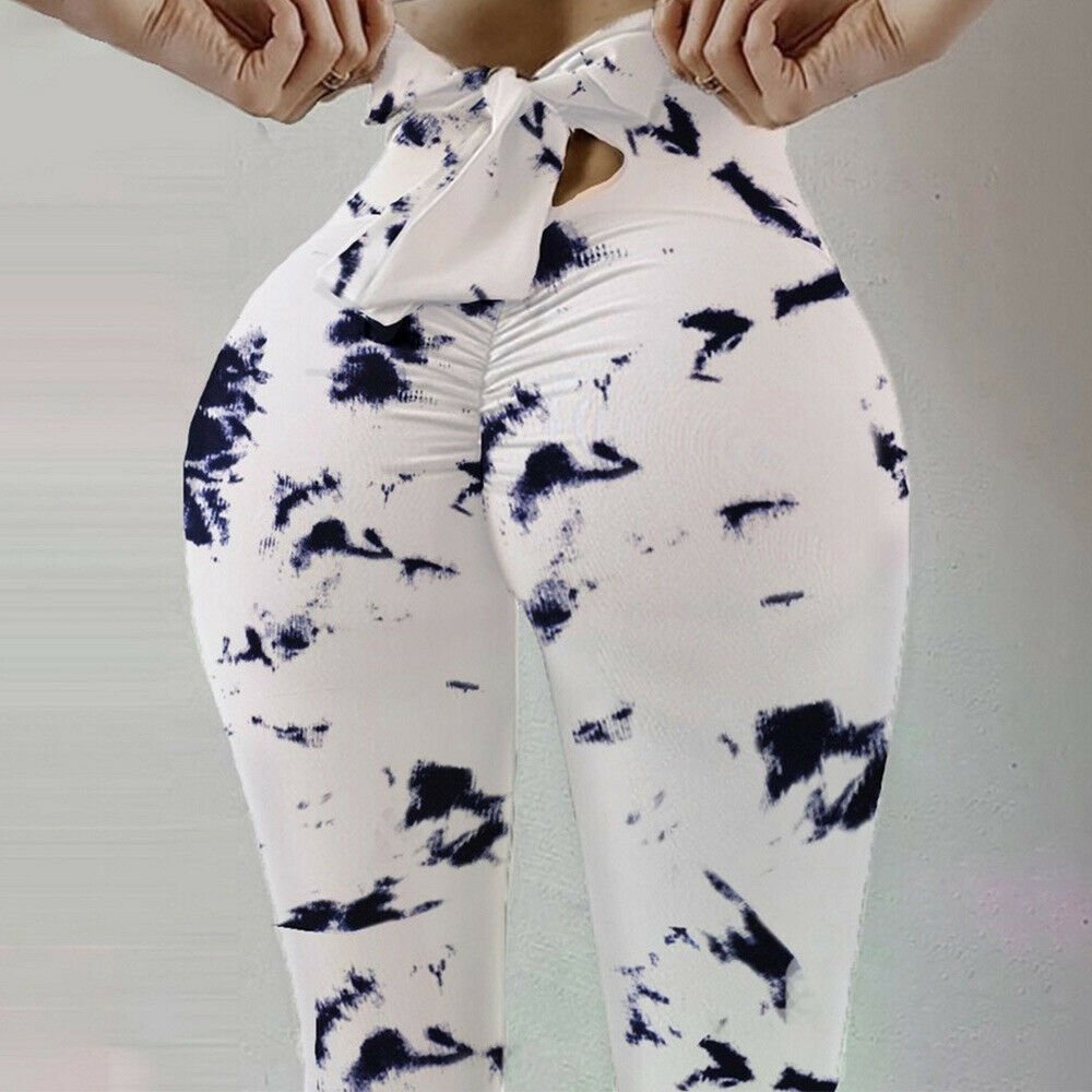 2024 New Women's High-Rise Tummy Control Seamless Marble Tie-Dye Yoga Leggings-Breathable Spandex Sports Shorts Fitness Running