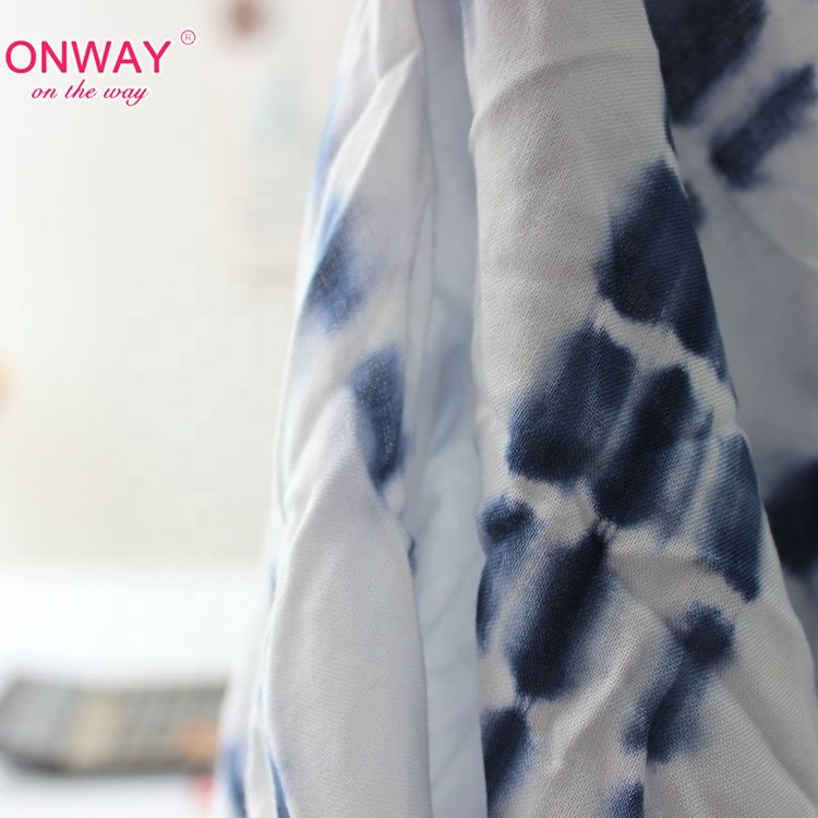 2023 trends woven sustainable tie dyed rayon challis print fashion fabric