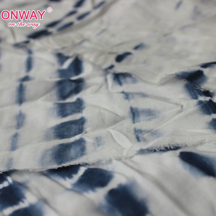 2023 trends woven sustainable tie dyed rayon challis print fashion fabric