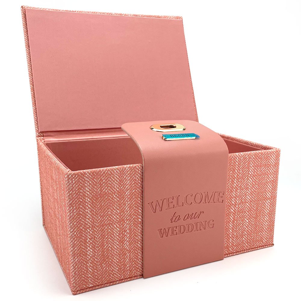 Pink Peach Bridesmaid Boxes With Ribbon Gift