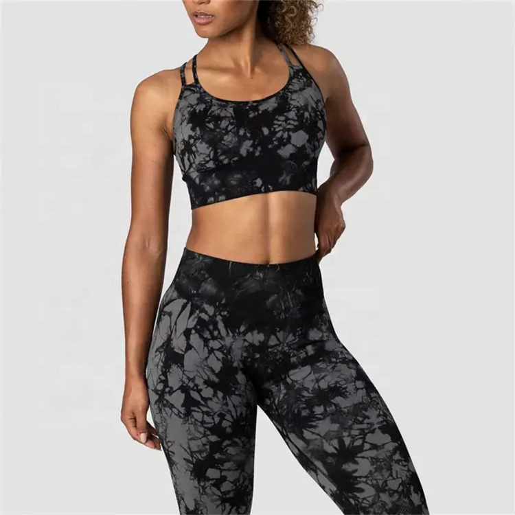 2023 High Quality Custom Print Sexy Women Tie Dye Sportswear Fitness Bra Pants Yoga Suit 3 Piece Yoga Set