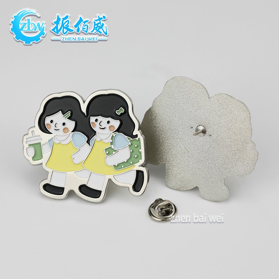 Customized Personalized Creative Metal Silver Plated Letter Simple Advanced Sense Brooch Design Metal Enamel Hat Pin Making