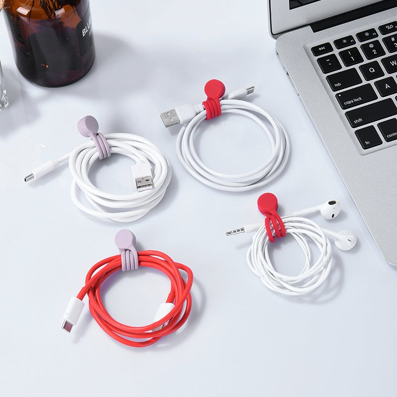 Multi-Purpose Cable Tie Reusable Cable Management Cord Organizer Other Wiring Accessories Rubber Magnetic Silicone Cable Tie