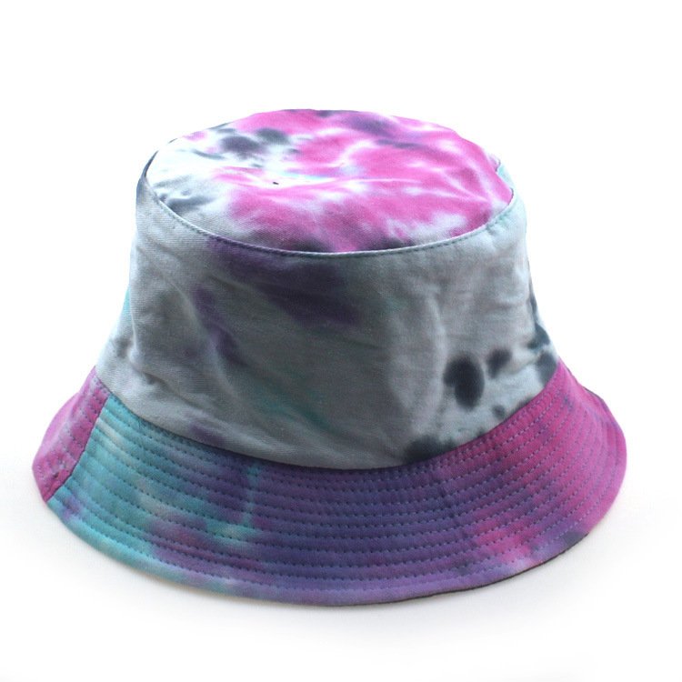 wholesale New design Custom design tie dye bucket hat colorful tie dye rainbow reverse bucket hat