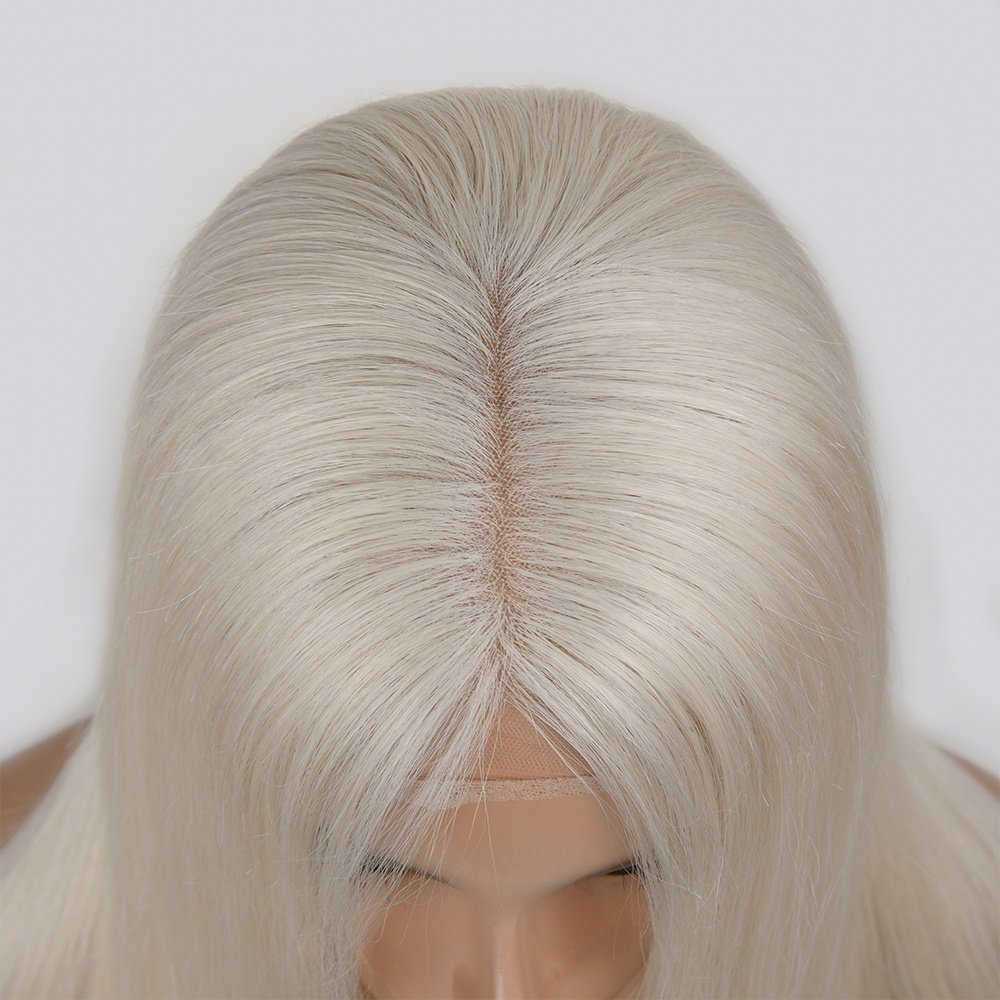 luxury silicone base cap #60 silk raw European Russian human hair hidden knots full medical wig for alopecia