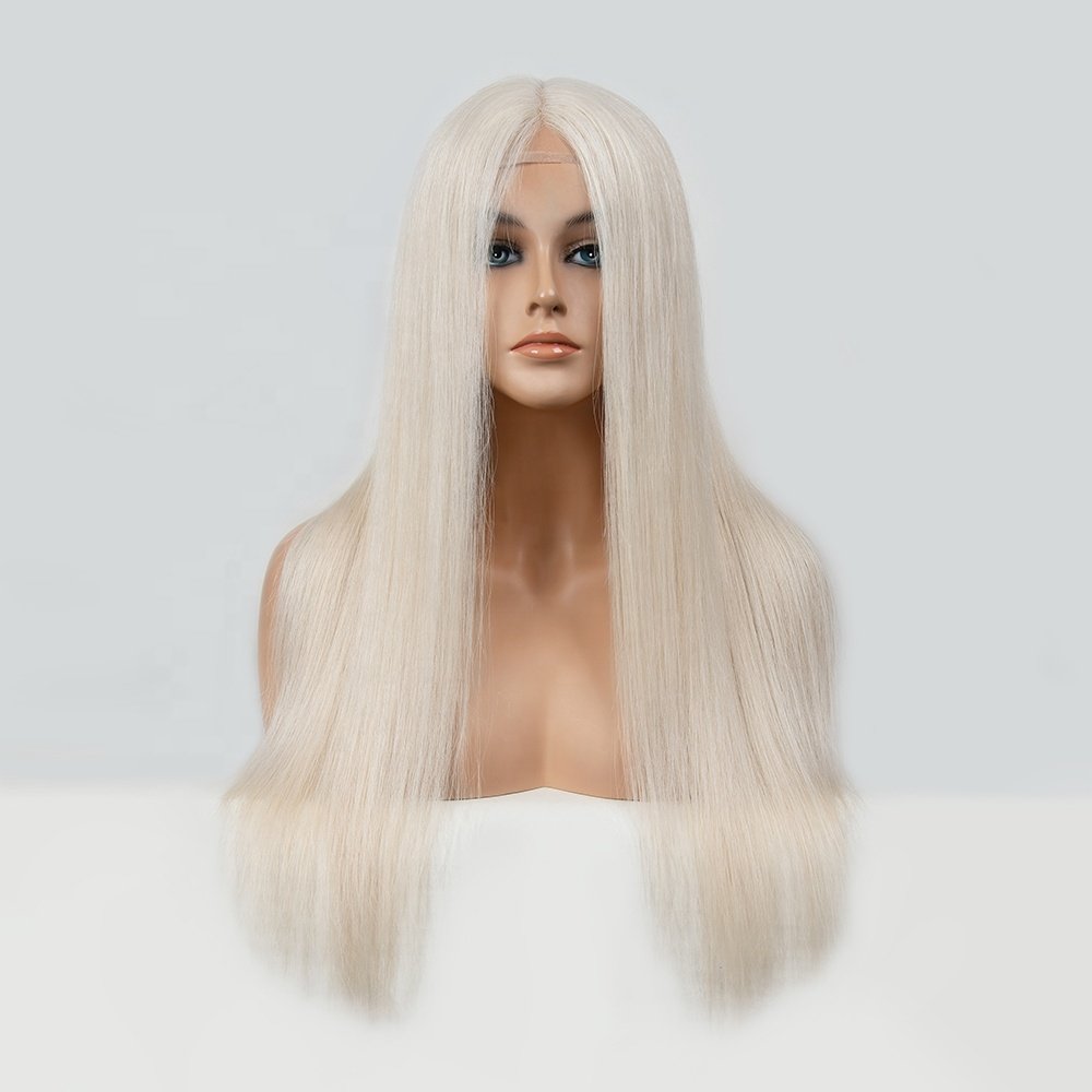 luxury silicone base cap #60 silk raw European Russian human hair hidden knots full medical wig for alopecia