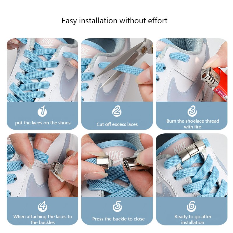 Elastic Laces Sneaker Press Lock Shoelaces without ties Kids Adult 8MM Widened Flat Shoelace for Shoes No Tie sports Shoe laces