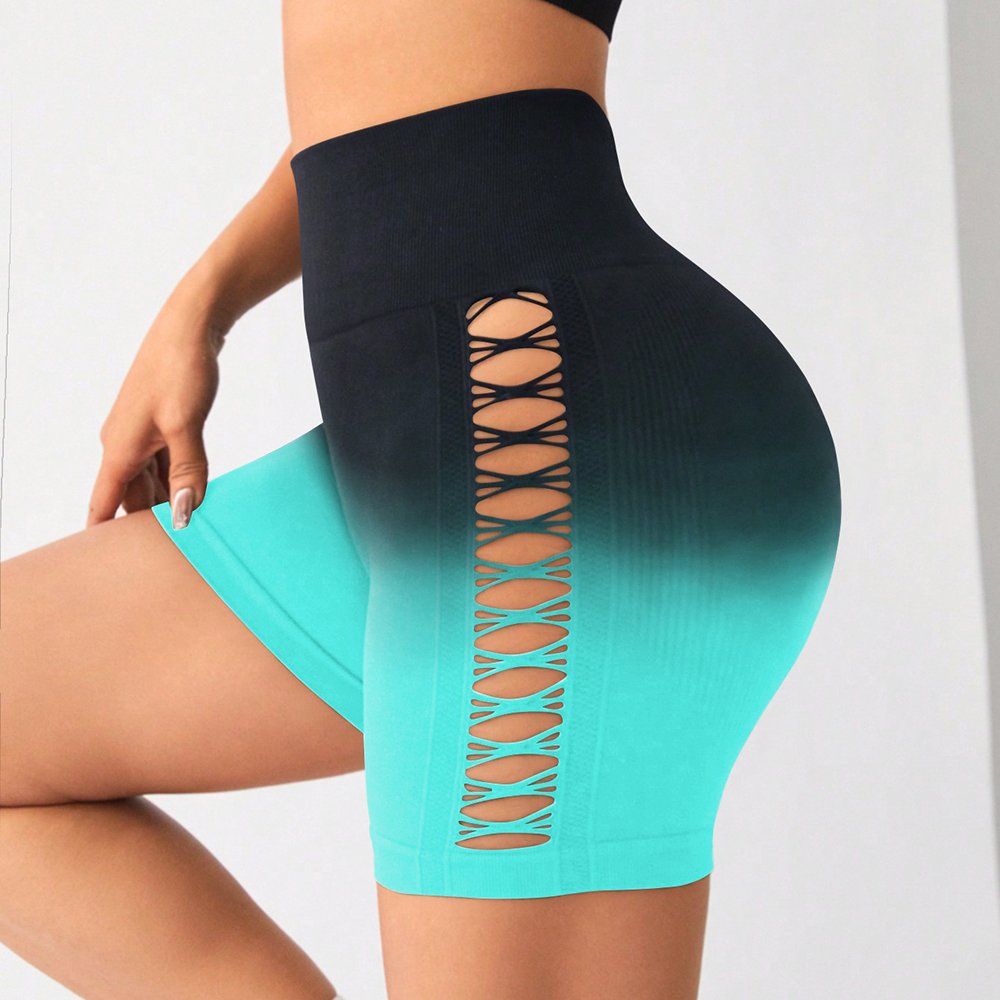 Sports tights long pants seamless high-waisted fitness hollow sexy tie dye yoga shorts high waist leggings