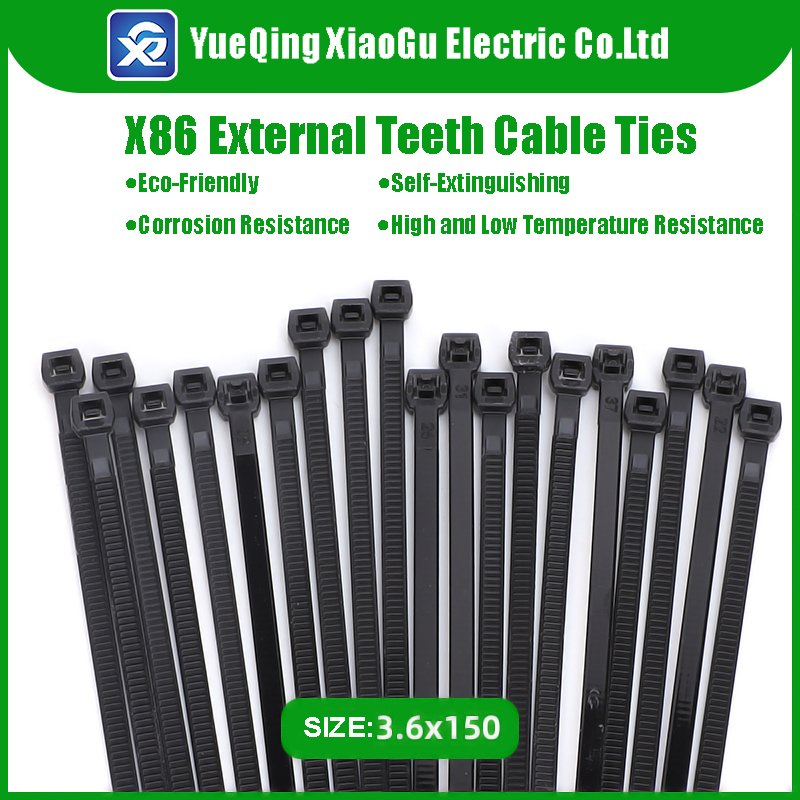 3.6*150mm External Teeth Cable Zip Ties with Teeth on The Outside to Avoid Wire Harness Scratching