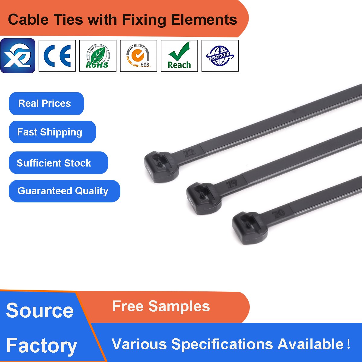 3.6*150mm External Teeth Cable Zip Ties with Teeth on The Outside to Avoid Wire Harness Scratching