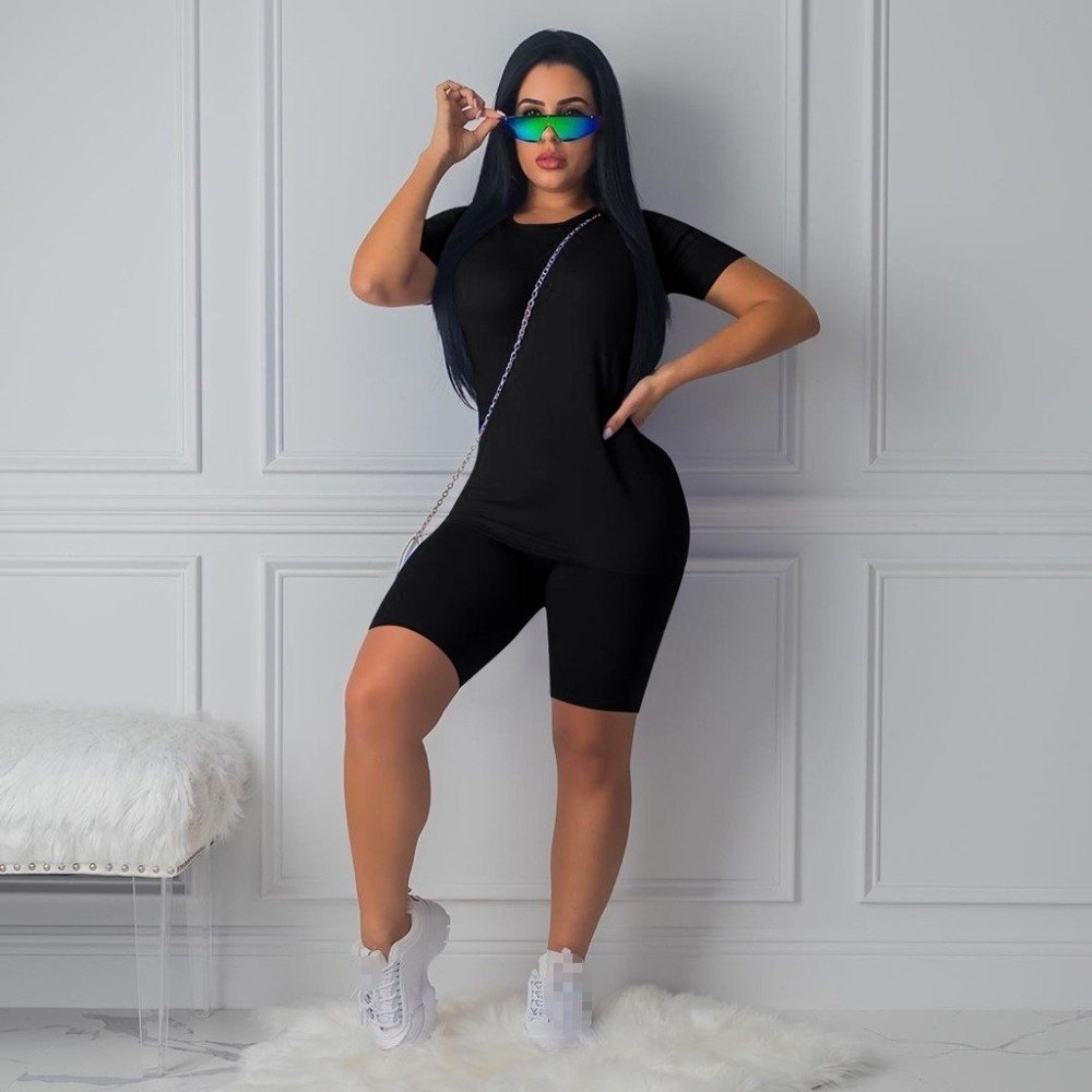 Custom Plus Size Women's Clothing 2 Piece Sets Workout Graphic shirts Short Sets for Women Women Two Piece Set Summer 2023