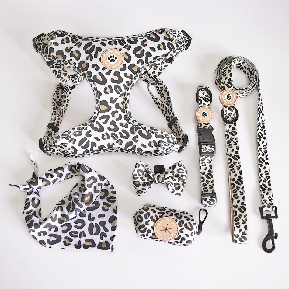 Winshine Pet Supplies Step In Dog Harness custom printing Adjustable Luxury Dog Harness And Leash Bow Tie Collar Poo Bag Holder