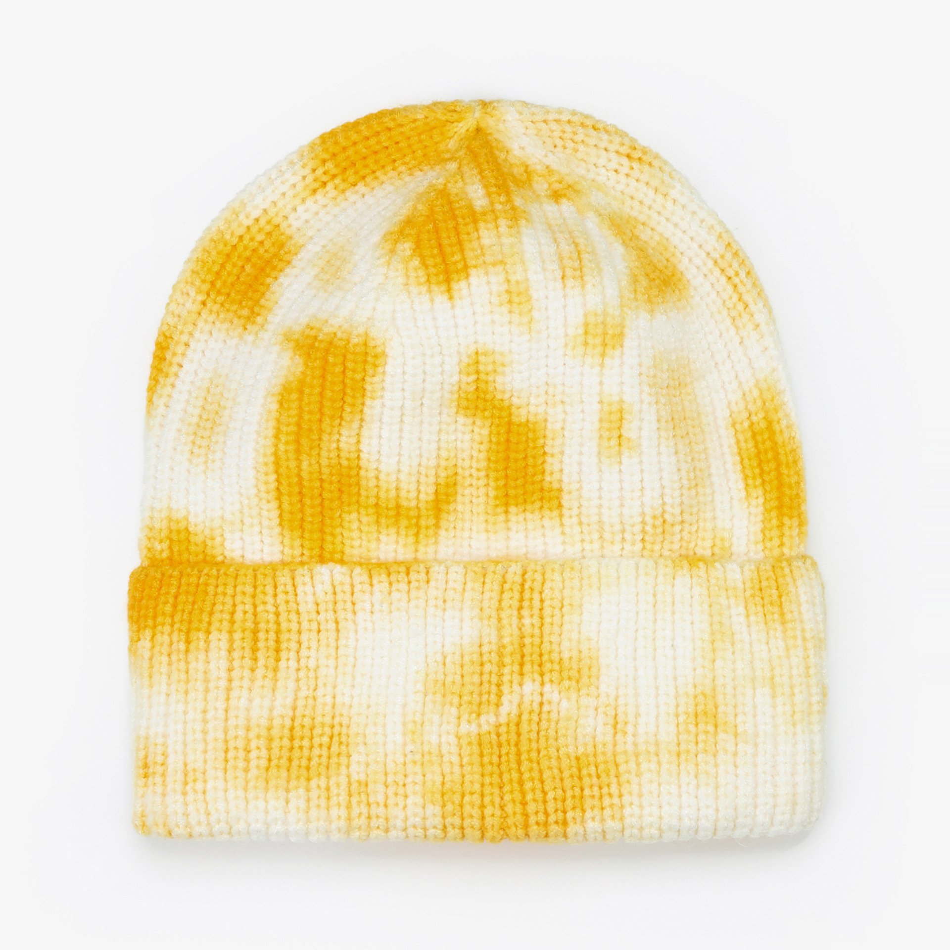 Custom Winter Cuffed Knitted Hats Embroidery Beanies Tie Dye Unisex Warm Caps