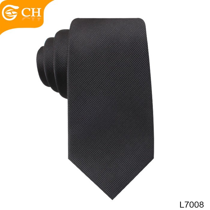 Wholesale Cheap Low MOQ Pure Color 100% Polyester 7CM Neckties For Men Uniform Casual Custom Logo Tie Tie