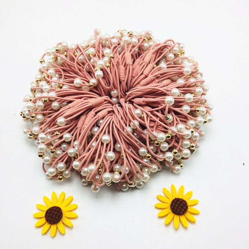 SongMay Pearl Hair tie High Elastic Headrope 3-in-1 Rubber Band elastic hair band hair accessories