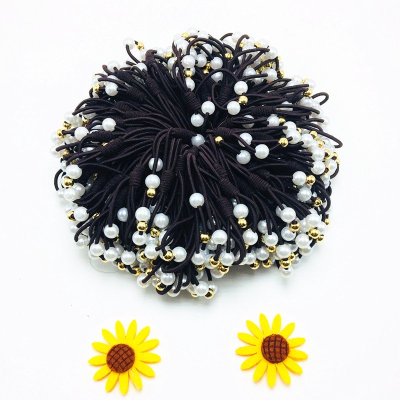 SongMay Pearl Hair tie High Elastic Headrope 3-in-1 Rubber Band elastic hair band hair accessories