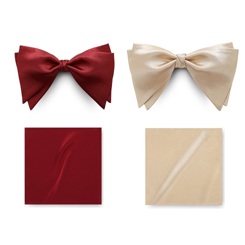 Bow Ties for Men Solid Color Pre-Tie Bow Tie and Pocket Square Set Classic Formal Tuxedo Bowties for Wedding Party