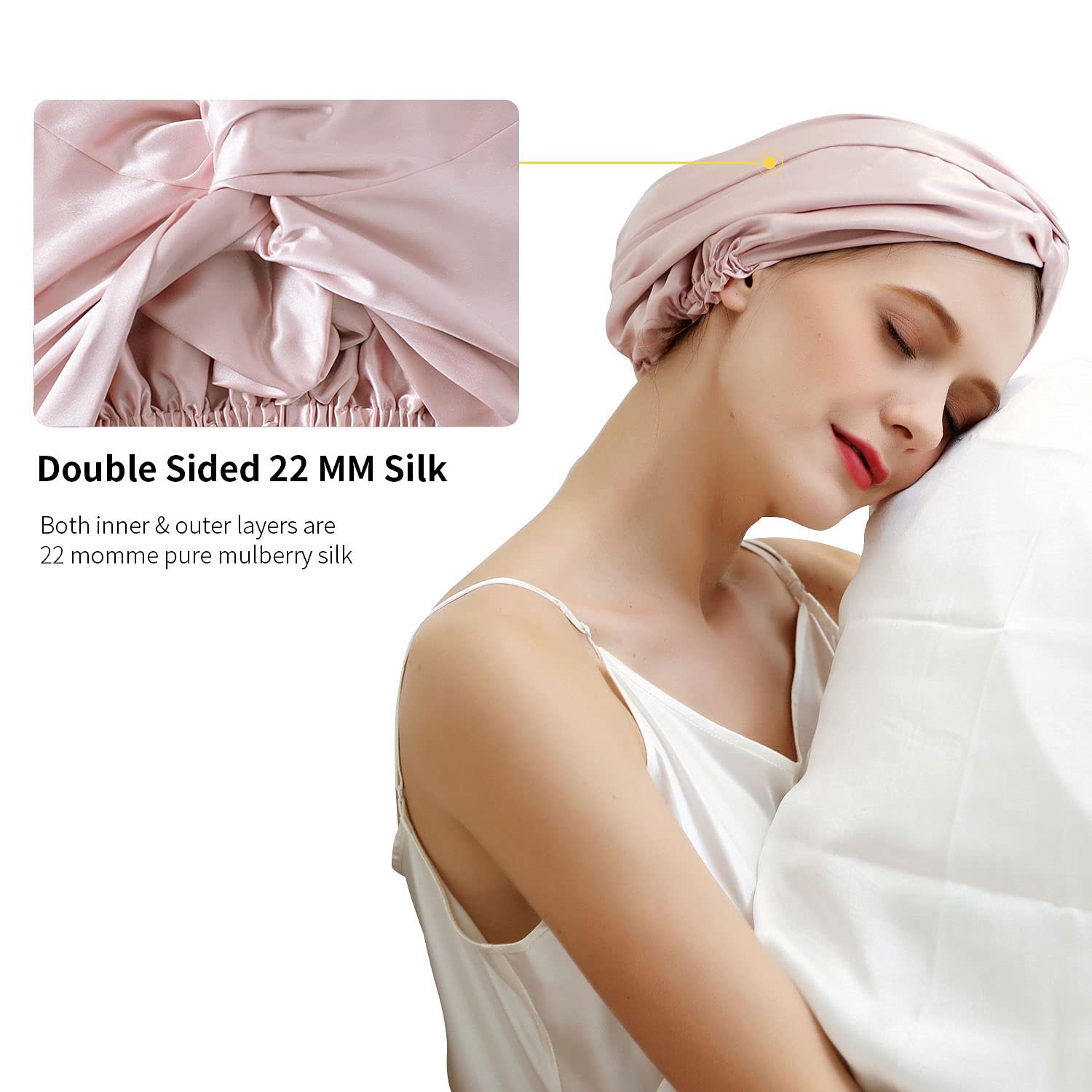 100% Mulberrry Custom Turban Silk Bonnet for Women Hair Care Natural Silk Hair Wraps Turban Silk Tie Bonnet