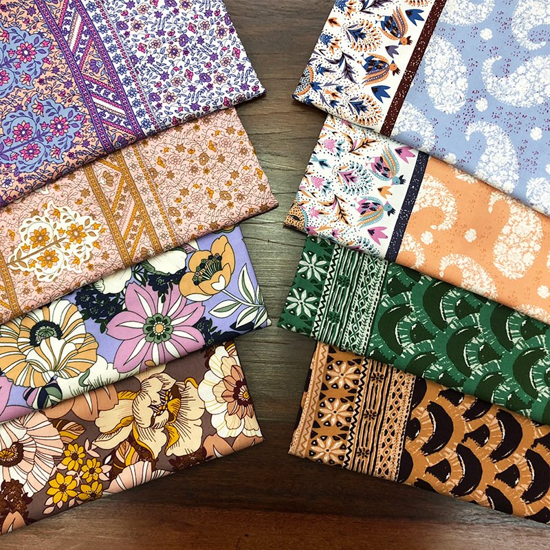 New product double sided, spun printed rayon challis Vintage Floral Digital Printed 100% rotary printing viscose fabric/