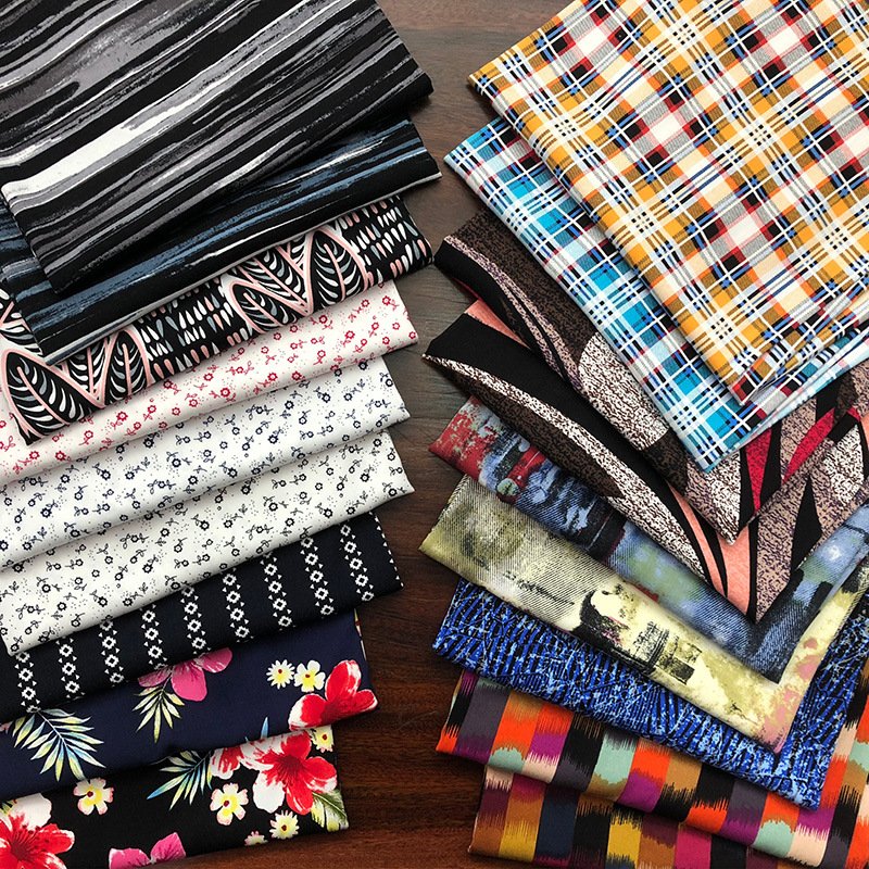 New product double sided, spun printed rayon challis Vintage Floral Digital Printed 100% rotary printing viscose fabric/