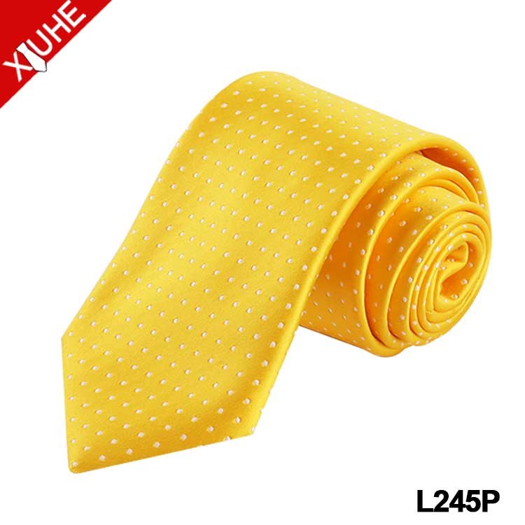 New Arrival Wholesale Pink Solid Color Mens Necktie Army Green Woven Neckties Dot Pattern Wholesale Polyester Tie