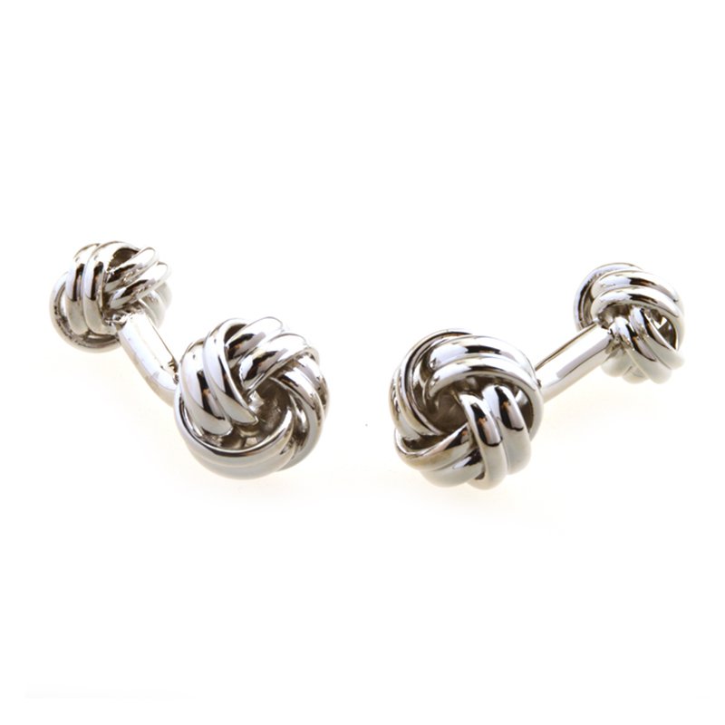 Wholesale Silver Love Knot Elegant Cufflinks Custom Mens Suit Shirt Jewelry Tuxedo Fashion Accessory Trendy Cufflinks for Men