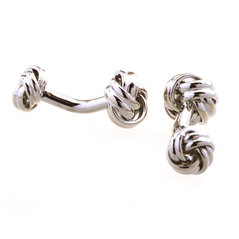 Wholesale Silver Love Knot Elegant Cufflinks Custom Mens Suit Shirt Jewelry Tuxedo Fashion Accessory Trendy Cufflinks for Men
