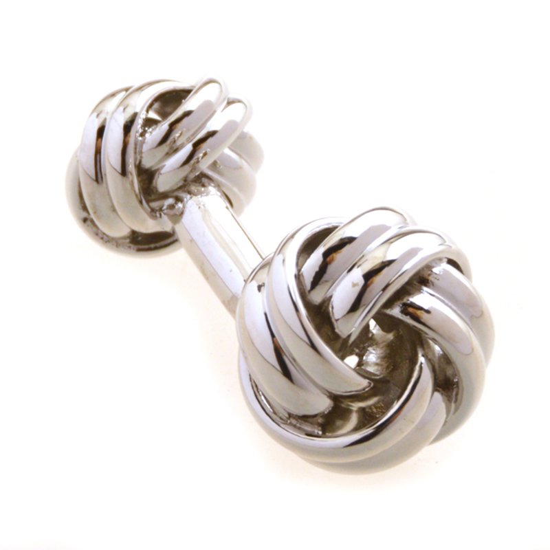 Wholesale Silver Love Knot Elegant Cufflinks Custom Mens Suit Shirt Jewelry Tuxedo Fashion Accessory Trendy Cufflinks for Men