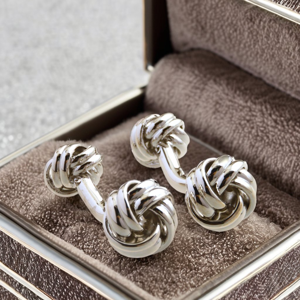 Wholesale Silver Love Knot Elegant Cufflinks Custom Mens Suit Shirt Jewelry Tuxedo Fashion Accessory Trendy Cufflinks for Men