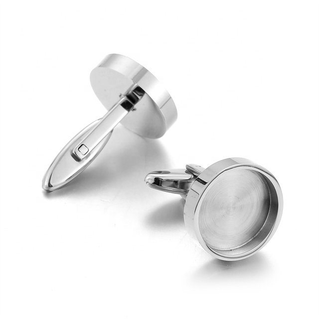 Yiwu Aceon Stainless Steel Custom Size Round Cabochon DIY Sticker Base 16mm Diameter 3mm Depth Bezel Cuff Link