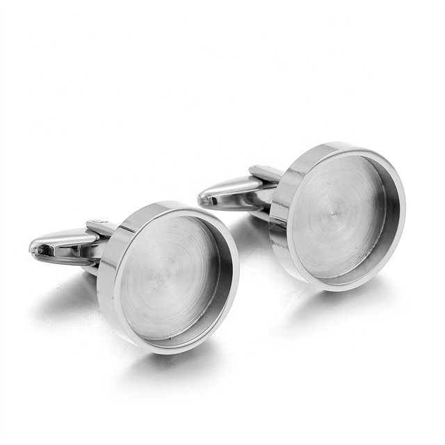 Yiwu Aceon Stainless Steel Custom Size Round Cabochon DIY Sticker Base 16mm Diameter 3mm Depth Bezel Cuff Link