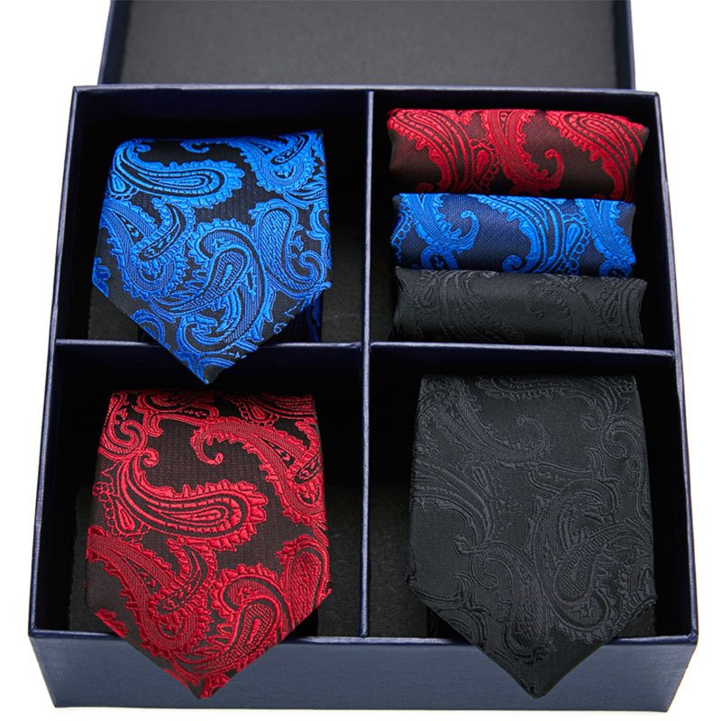 2021 Gift box Mens Tie Silk Paisley Ties For Men Wedding Business Style