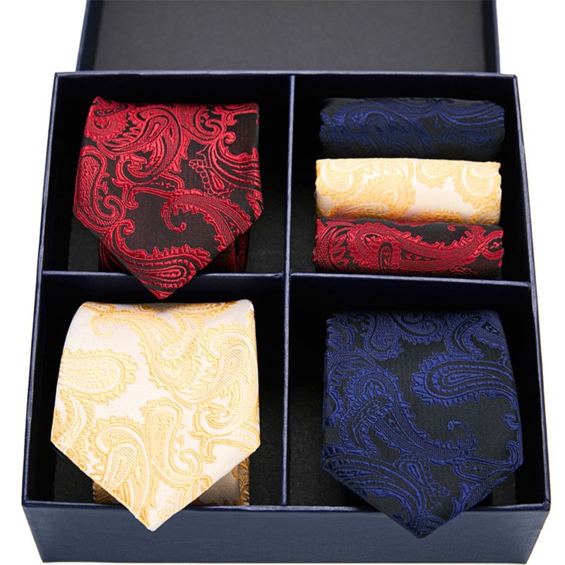 2021 Gift box Mens Tie Silk Paisley Ties For Men Wedding Business Style