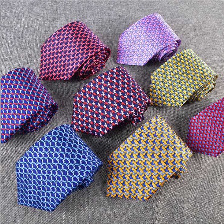High Quality Men Fashion Neck Tie Custom Lovely Animals Printed Silk Tie