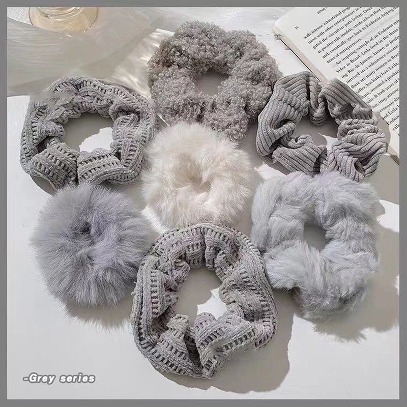 Cute Hair Tie Scrunchies Classic Multi Color Artificial Rabbit Fur Fluffy Hair Party Girl Elastic Scruchies
