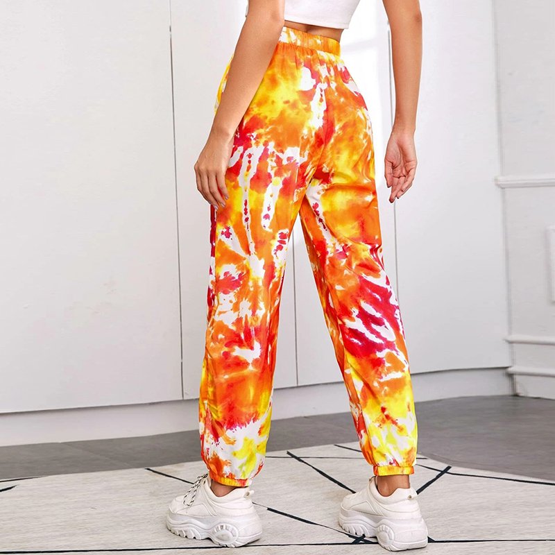 Weixin Women Clothing OEM Tie Dye Slant Pocket Joggers