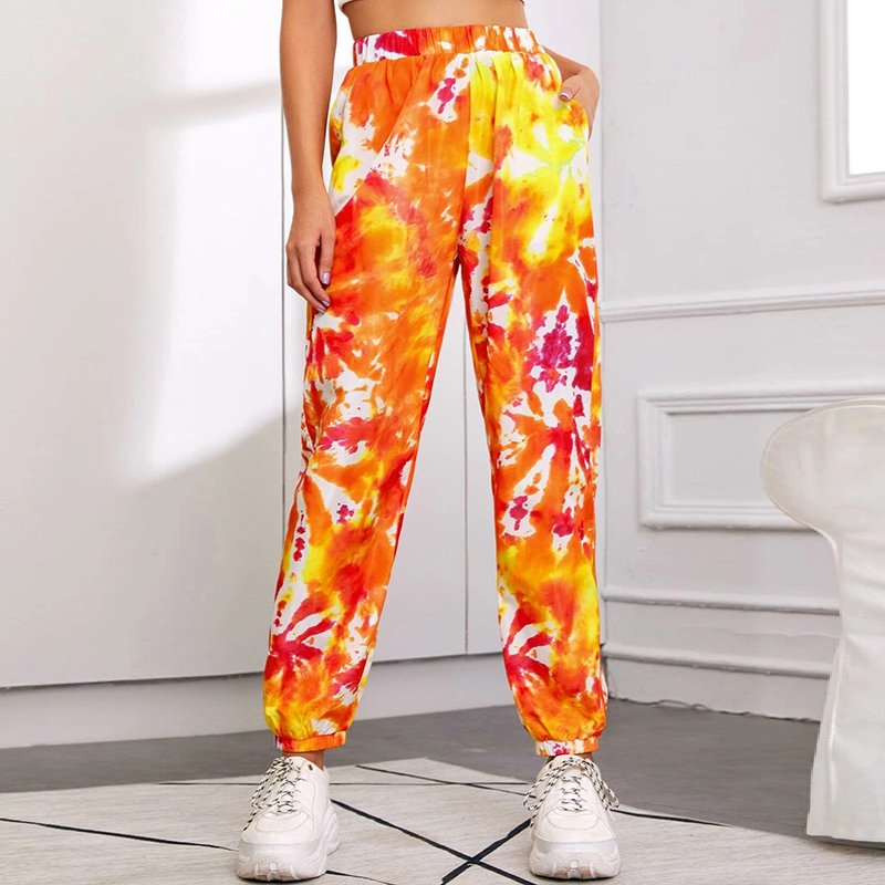 Weixin Women Clothing OEM Tie Dye Slant Pocket Joggers