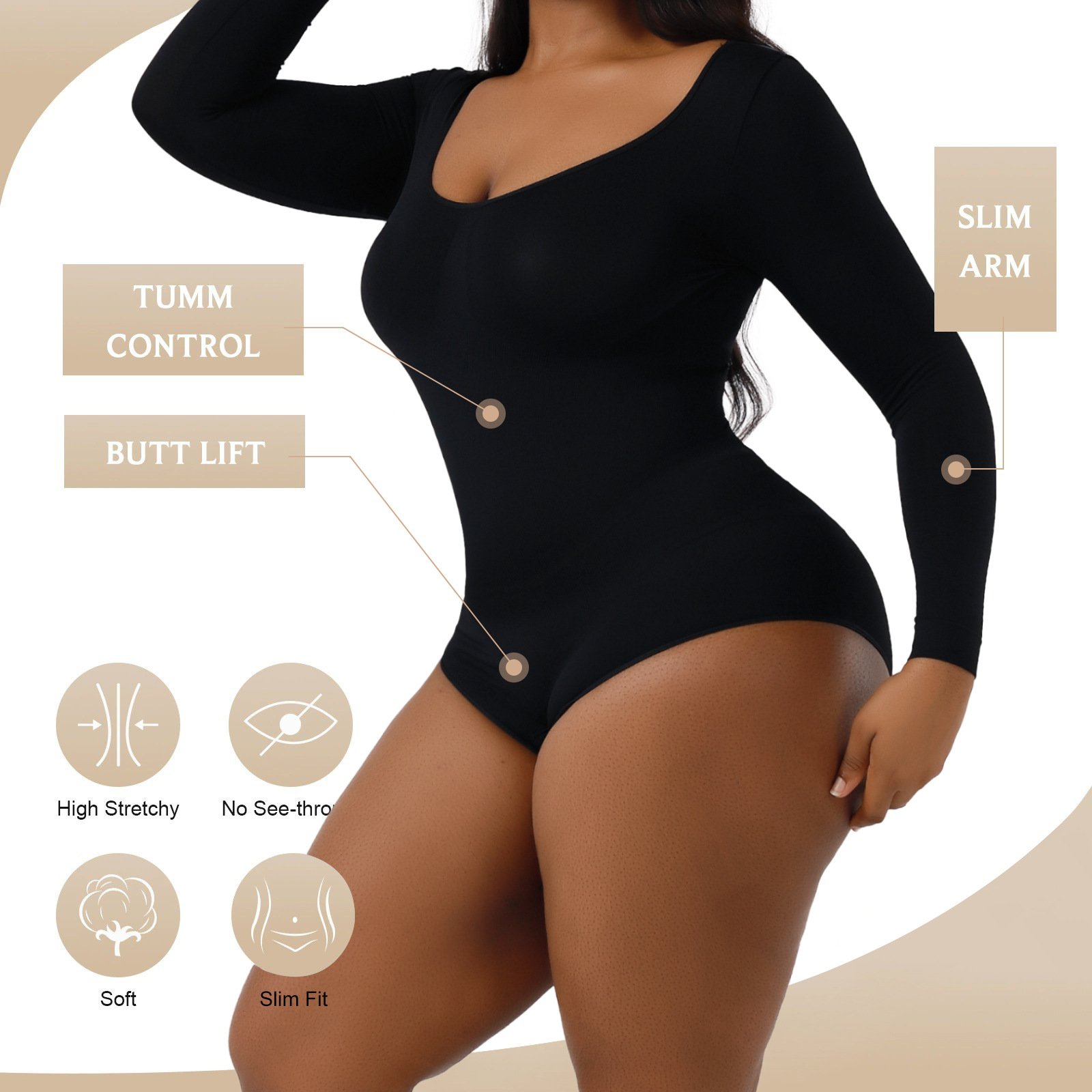 Custom Logo Seamless Women Bodysuit Slimming Waist Trainer Butt Lifter Push Up Corset Slim Shapewear Body Shaper Underwear